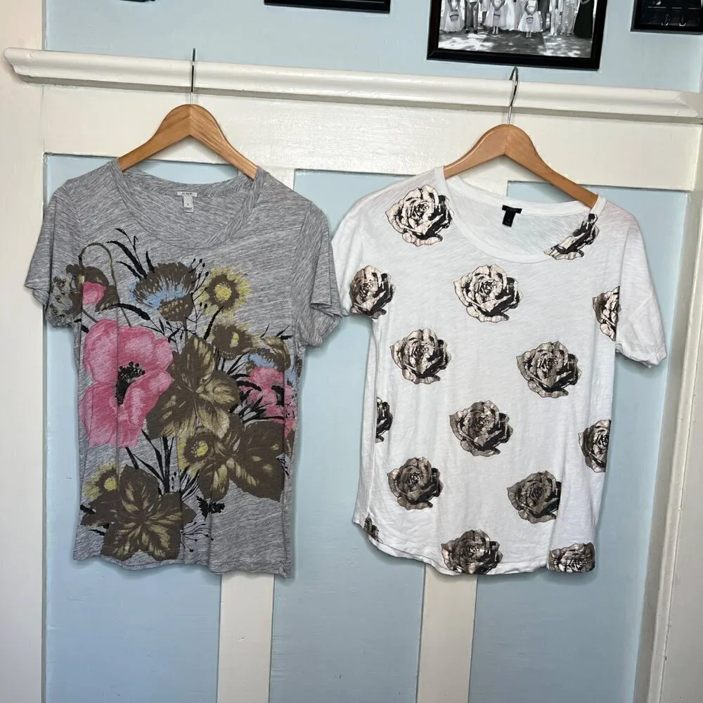 J. Crew Floral T-Shirt Bundle x2 Sz. Small